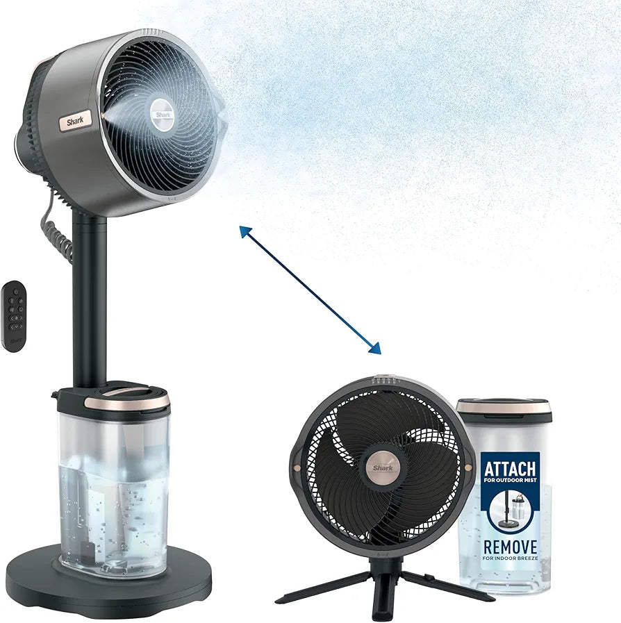 Shark FlexBreeze™ Pro Mist Fan – Indoor & Outdoor, Corded or Cordless, Integrated Misting